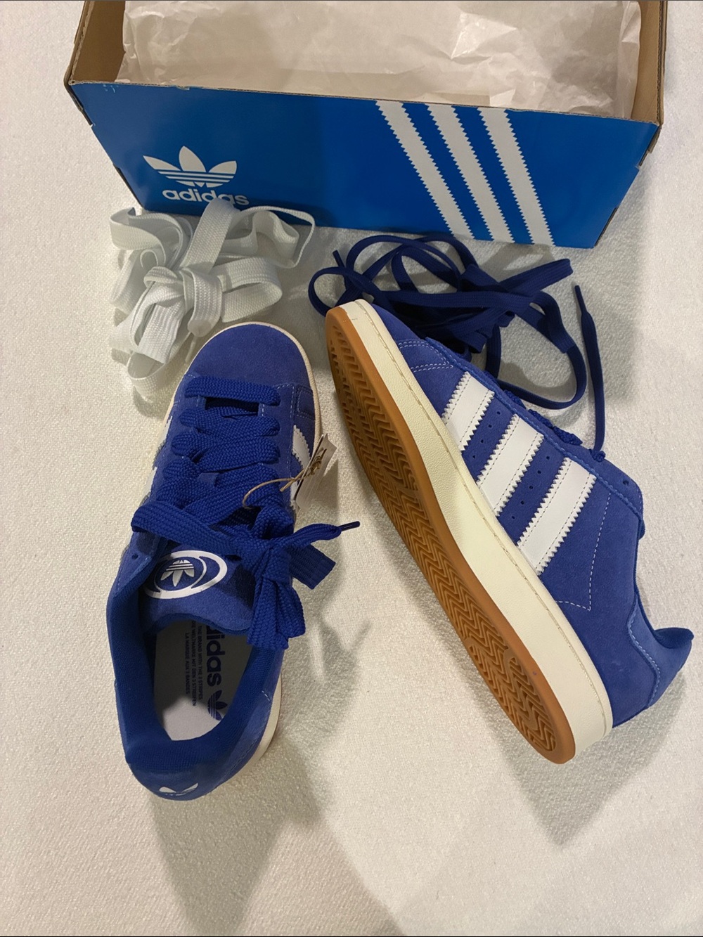 Adidas’s Original Campus Men’s Royal Blue & White Suede Sneakers